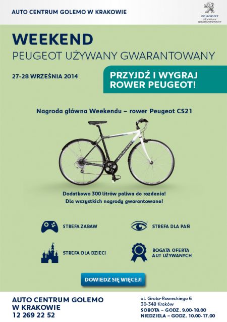 "WEEKEND PEUGEOT UŻYWANY GWARANTOWANY"